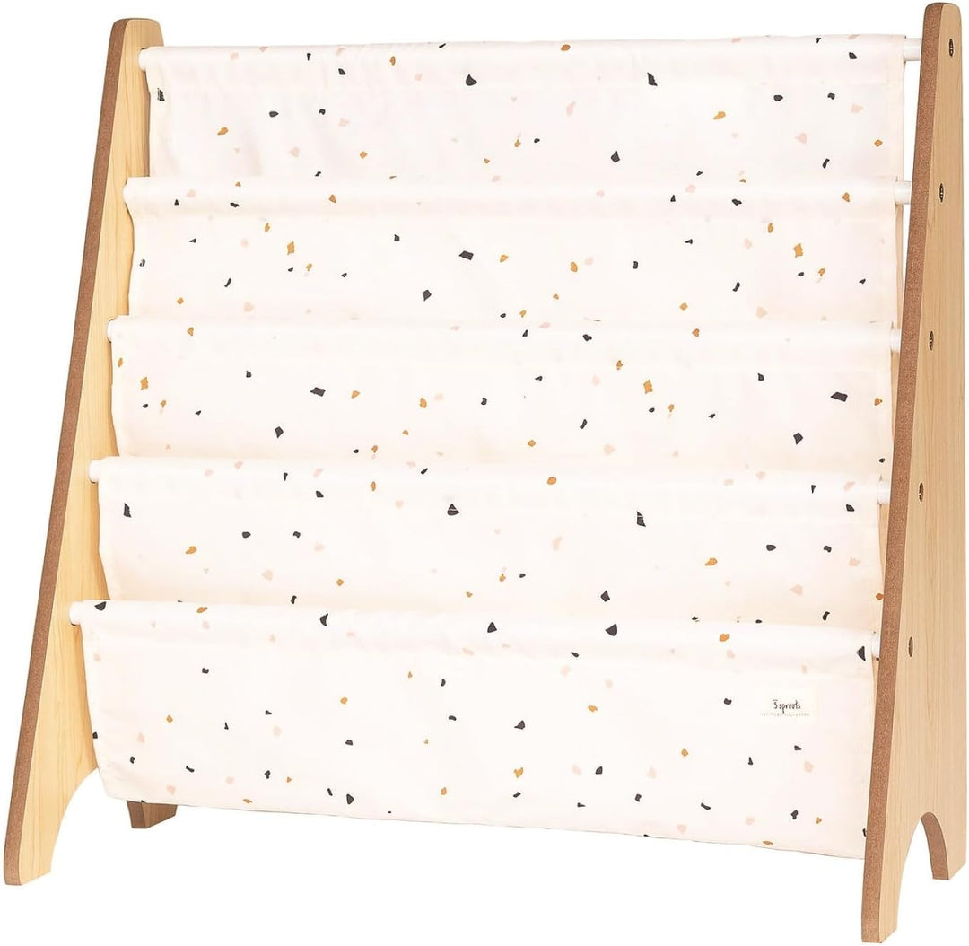 3 Sprouts Kinder Bücherregal aus Holz – Montessori Regal für Kinderzimmer - Terrazzo Creme, Terrazzo