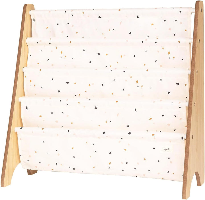 3 Sprouts Kinder Bücherregal aus Holz – Montessori Regal für Kinderzimmer - Terrazzo Creme, Terrazzo