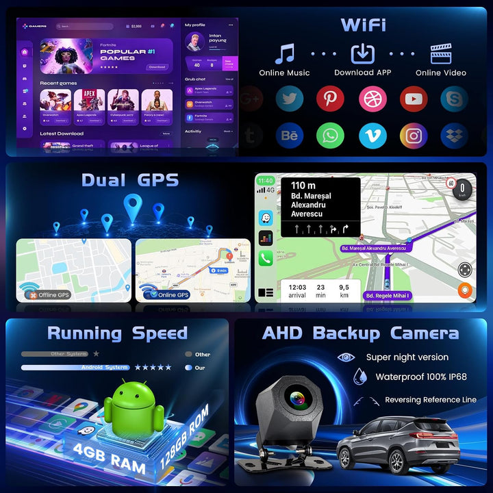 Hikity 4+128G 9" Android Autoradio für BMW 3 E90 E91 E92 E93 2005-2011 | Incell Touchscreen Wireless