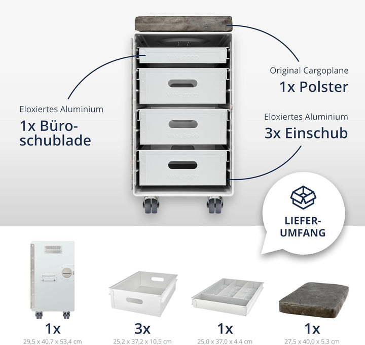 Hocker Schubladenschrank, Rollcontainer, Metallschrank, Büroschrank, Industrial Möbel, Aktenschrank