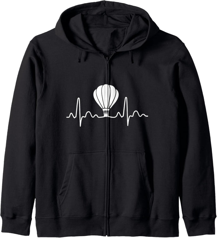 Heissluftballon Herzschlag Ballonfahrt Ballonfahrer Geschenk Kapuzenjacke
