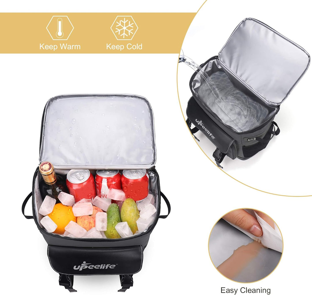 Upeelif Kühlrucksack 30L mit Picknickdeck Befestigungsband, Wasserdichter Picknickrucksack Kühltasch
