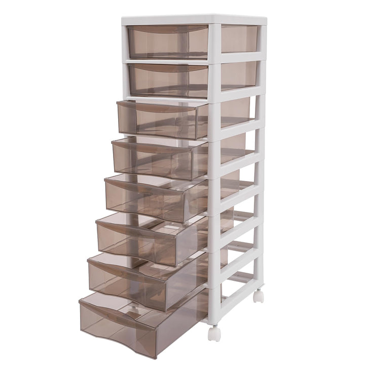 Schubladenschrank 8 Schubladen Rollcontainer Kunststoff Khaki