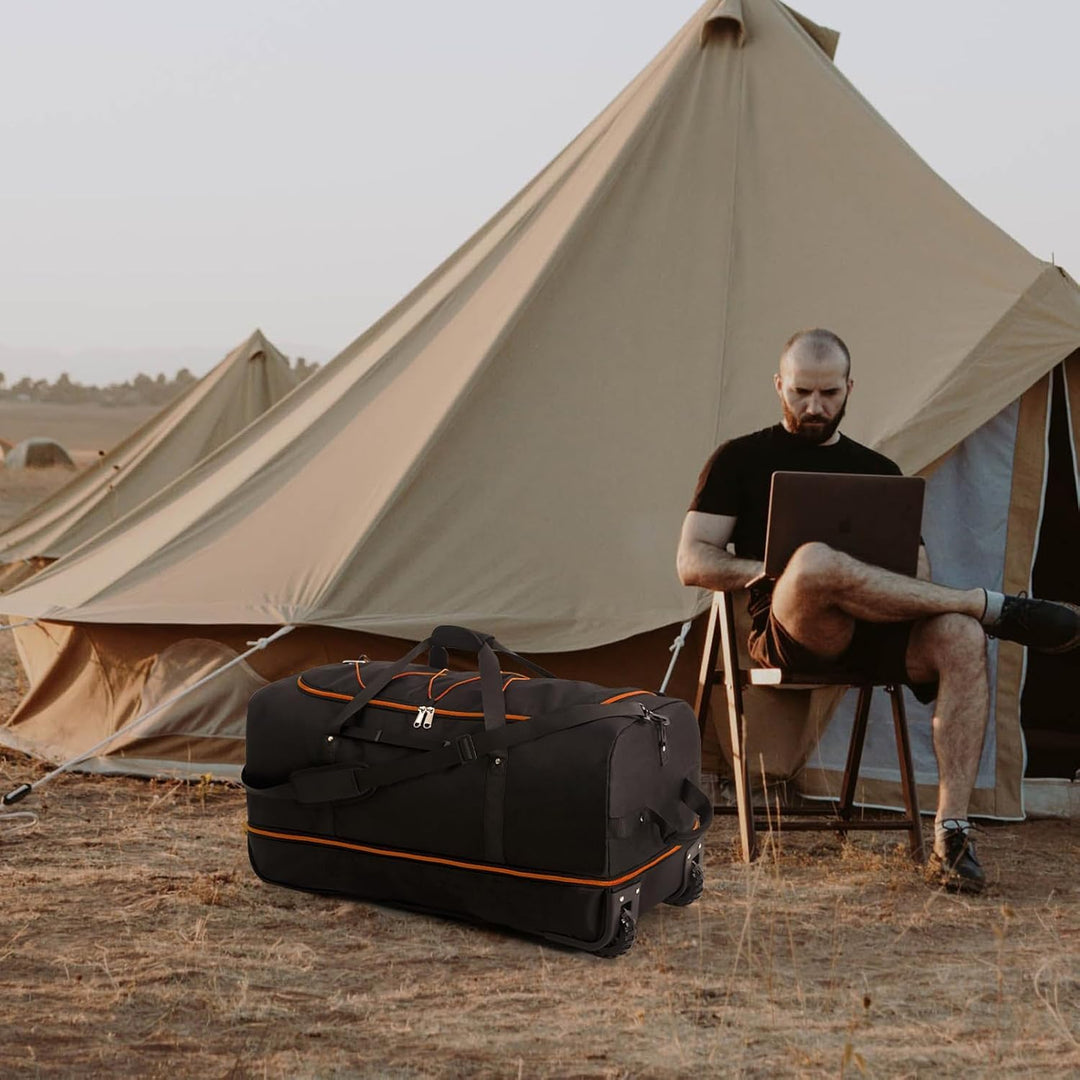 Vomgomfom 32" 110L Erweiterbar 140L Reisetasche mit 2-Inline-Rädern, Faltbare Extra Grosse Sporttasc