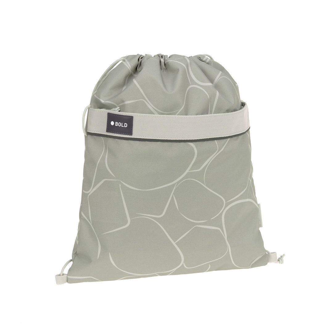 BOLD Lässig Kinder Turnbeutel Sportbeutel mit Rucksackfunktion/School String Bag Bold Curve sage Grü