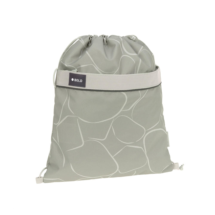 BOLD Lässig Kinder Turnbeutel Sportbeutel mit Rucksackfunktion/School String Bag Bold Curve sage Grü