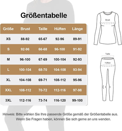 SIHOHAN Damen Thermounterwäsche Set, Winter Warme Unterwäsche mit Innenfleece, Ultraleicht Unterteil