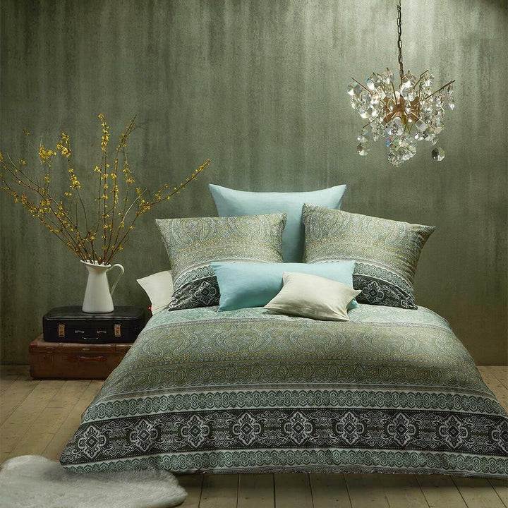 fleuresse Mako-Satin Bettwäsche Modern Classic Oldham Herbs 1 Bettbezug 135 x 200 cm + 1 Kissenbezug