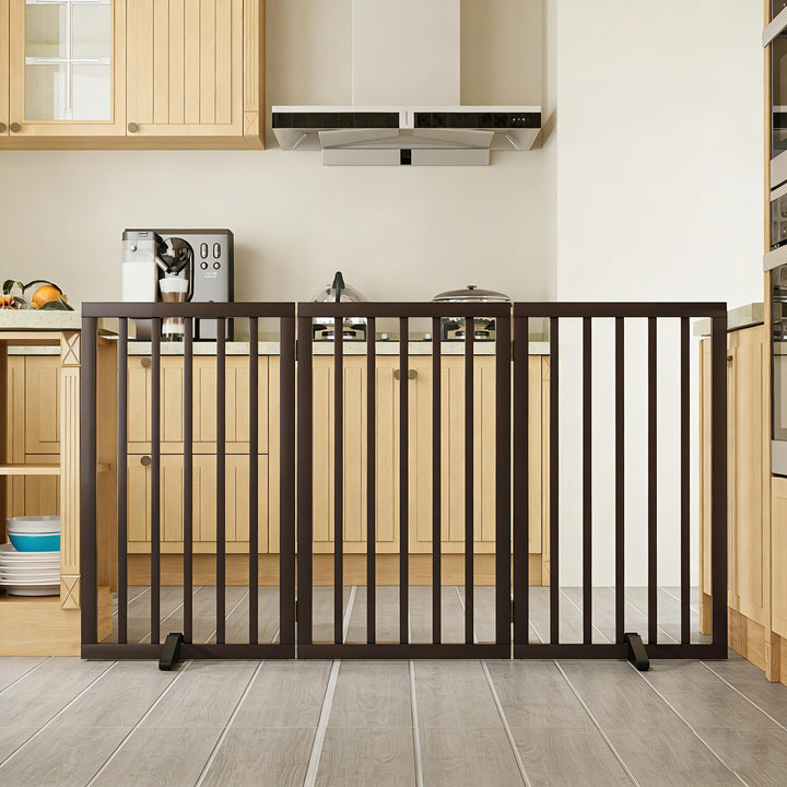 Freistehendes Hundegitter, Faltbares Hundebarriere für Tür,Treppen,Flur,Küche &amp; Schlafzimmer, Freist