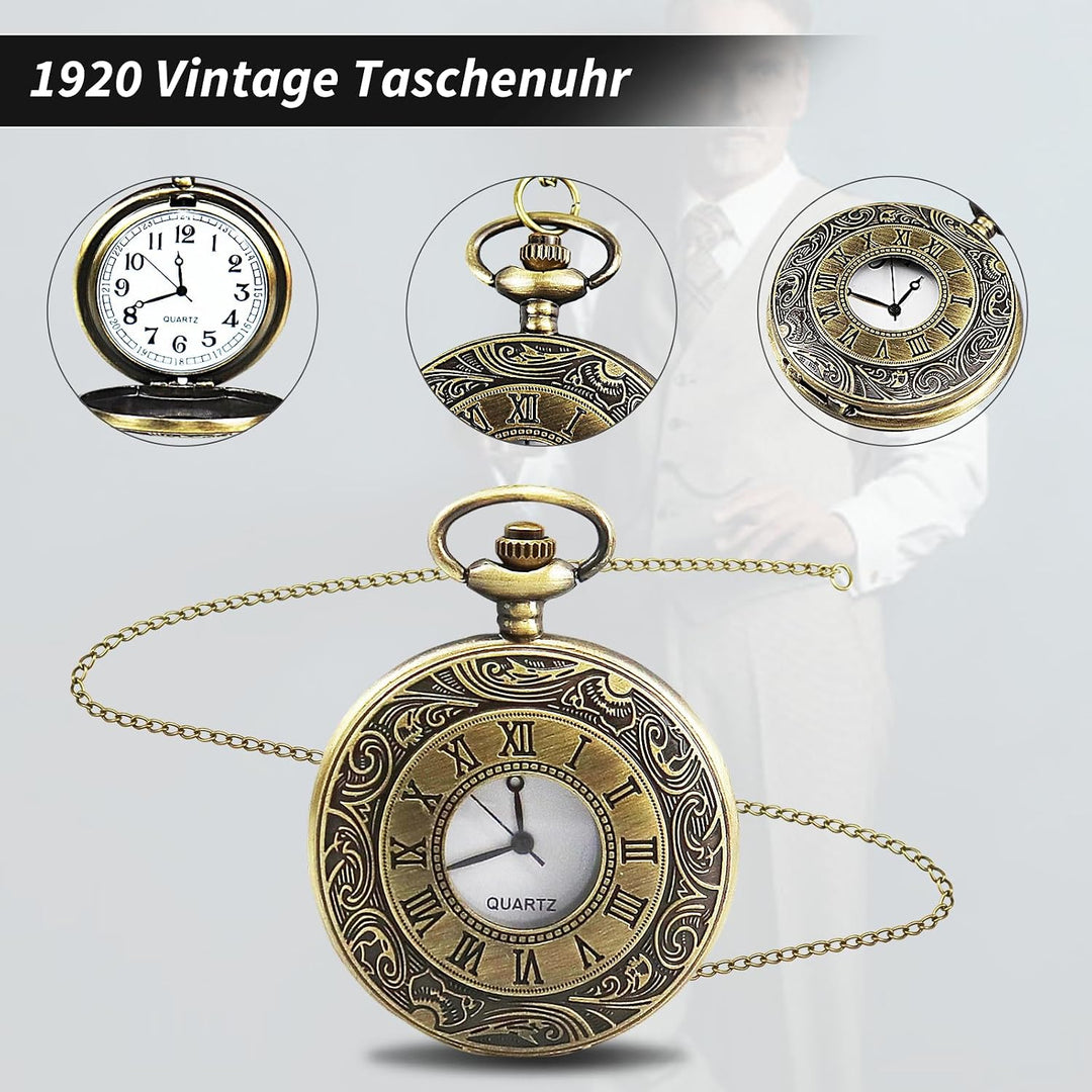 Grantop 1920er Herren Outfit Gatsby Gangster Kostüm Kleidung, 1920er Herren Zubehör Gatsby Gangster
