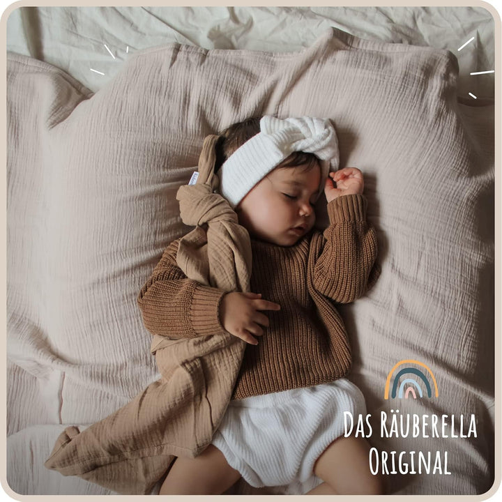 Räuberella ® Original Kuscheldecke 120cm x 120cm Babydecke aus 100% Musselin Bio Baumwolle - Geschen