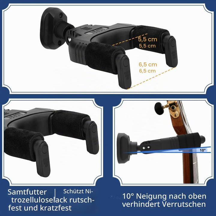 AUPHY Gitarrenhalter für die wand,Gitarrenhaken, selbsthemmende Funktion, geeignet für alle Arten vo