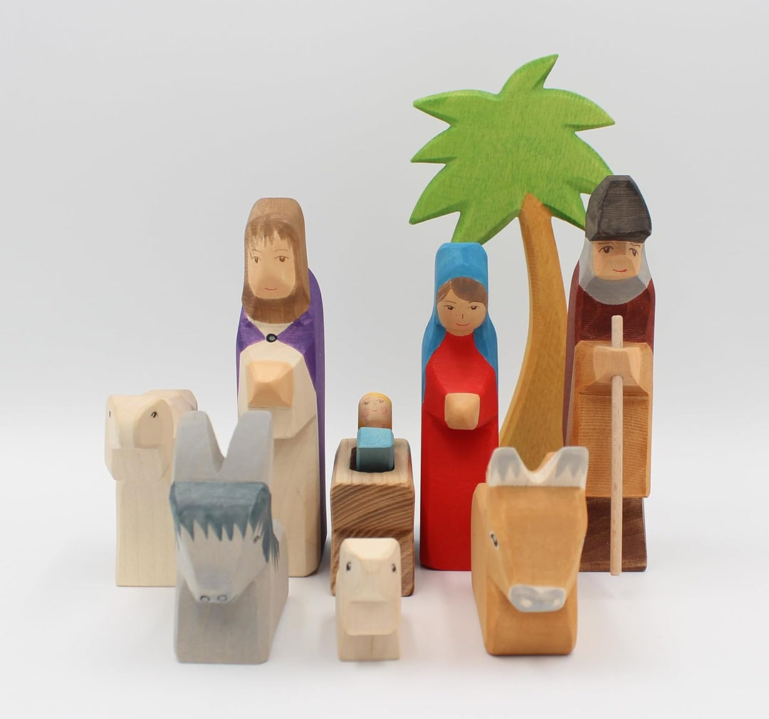 Weihnachtskrippen-Set aus Holz – 11 Krippenfiguren, aus Schwäbischer Handarbeit (100% ökologisch)