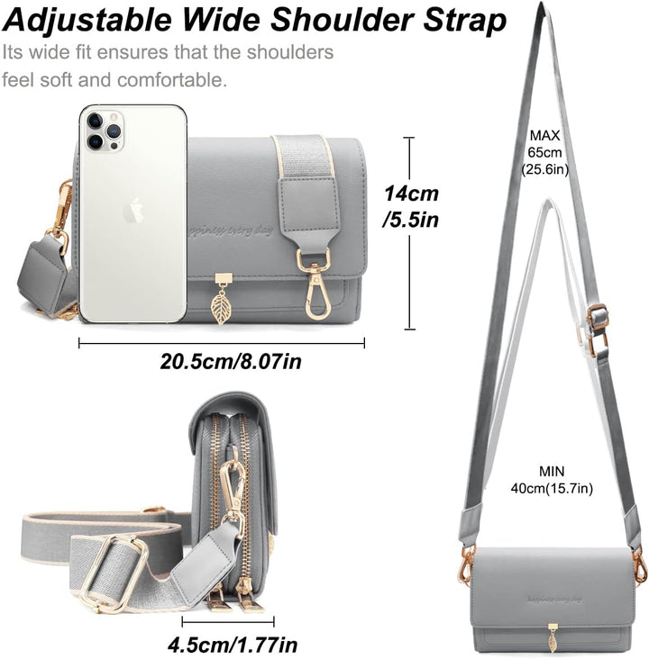 REETEE Handytasche Zum Umhängen Leder Damen Kleine Umhängetasche RFID Schutz Geldbörse Damen,Crossbo