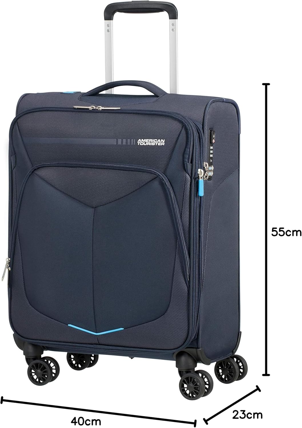 American Tourister Summerfunk Koffer, 55 cm, 46 Liter, Navy Spinner S Erweiterbar (55 cm - 46 L) Bla