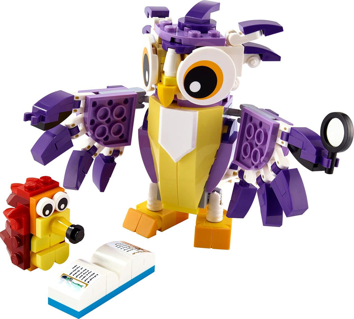 LEGO Creator 3-in-1 Wald-Fabelwesen: Hase - Eule - Eichhörnchen, Set mit Tierfiguren zum Bauen, Spie