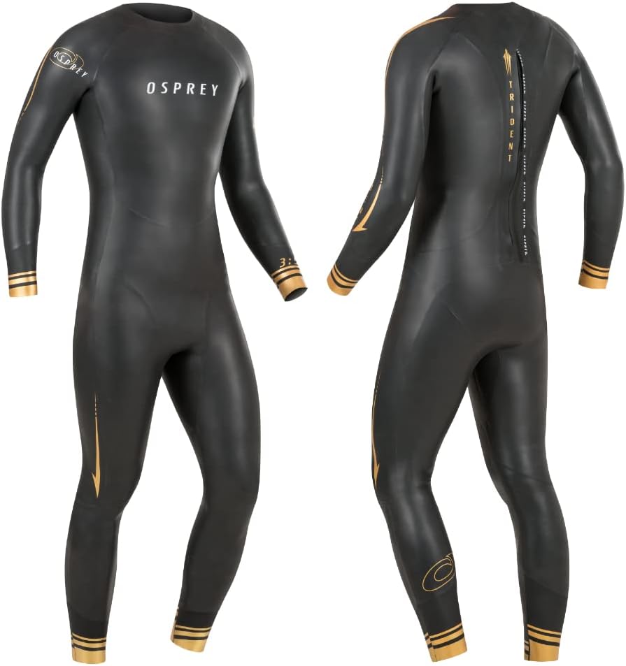 Osprey Herren WST0060 Trident, Triathlon-Sommer-Neoprenanzug, volle Länge, 3 mm Tri-Suit, Schwarz, S