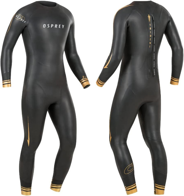 Osprey Herren WST0060 Trident, Triathlon-Sommer-Neoprenanzug, volle Länge, 3 mm Tri-Suit, Schwarz, S