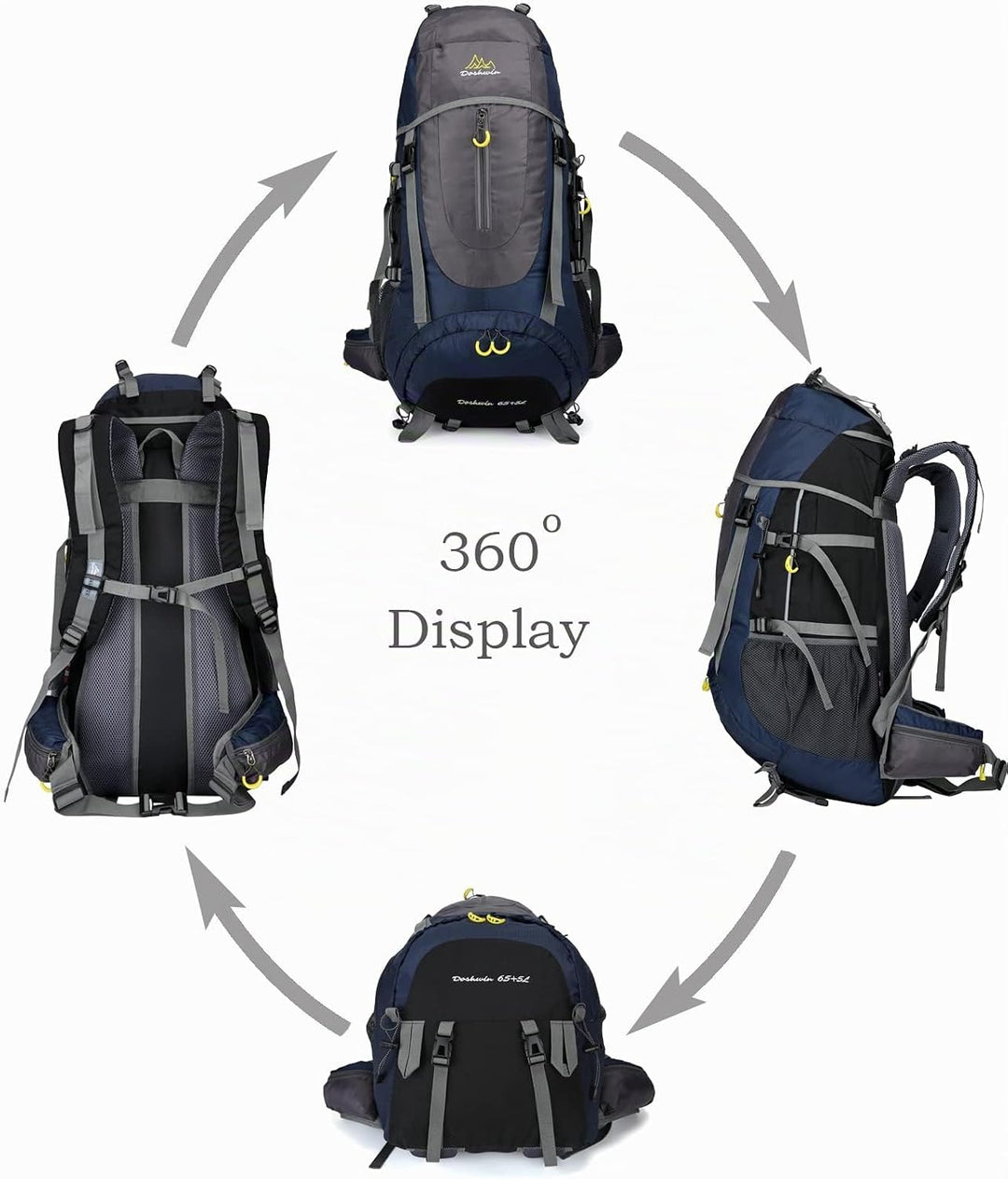 70L Trekkingrucksack Campingrucksack Reiserucksack Wanderrucksack Grosser Rucksack für Damen Herren