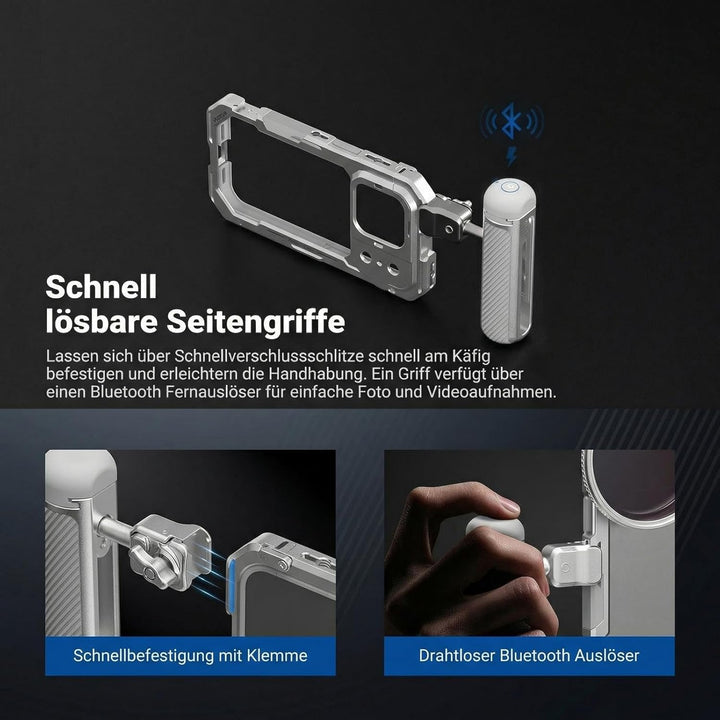 NEEWER 17 Pro Käfig Cage Video Rig Handy Stabilisator Set kompatibel mit iPhone 17 Pro mit 67mm Filt