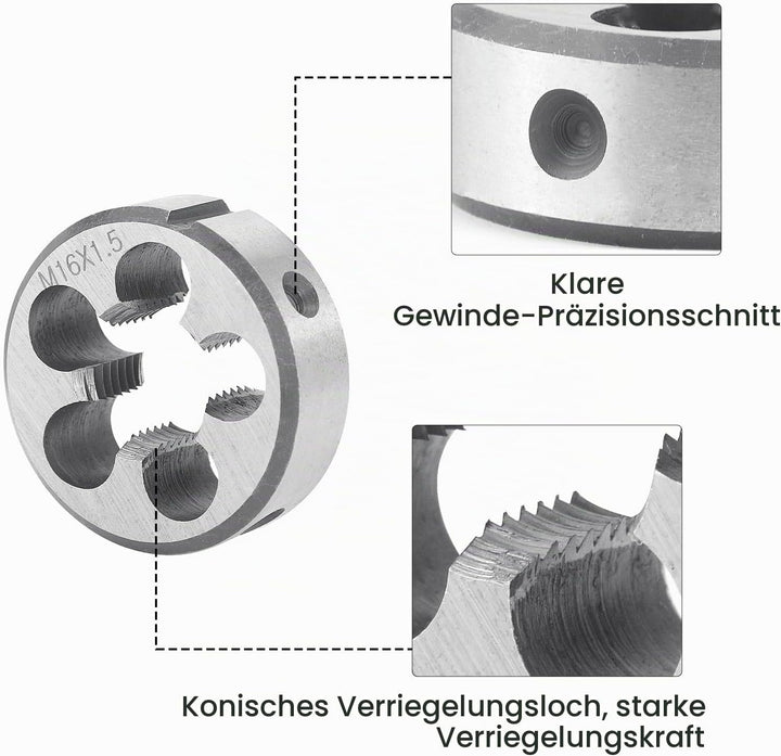 BIGP Gewindebohrer M18 X 1.5, Metrisch Gewindeschneid und Gewindeschneideisen, HSS Gewindebohrer und