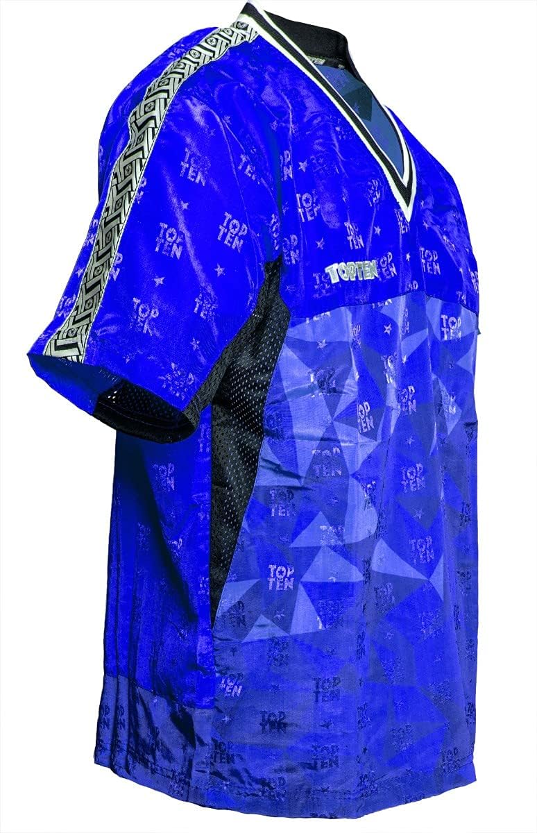 T-Shirt mit V-Ausschnitt zum Kickboxen „Kickboxjacke Prism“ Blau L, Blau L