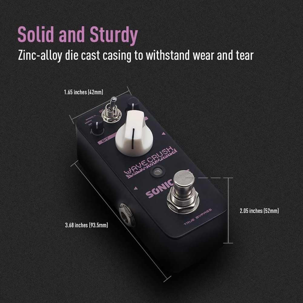 SONICAKE Bitcrusher Pedal Bitcrush Digital Sampling Rate Sample Reducer Gitarre Effektpedal Synth Sy