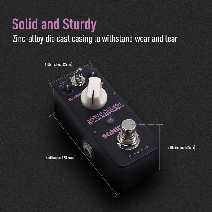 SONICAKE Bitcrusher Pedal Bitcrush Digital Sampling Rate Sample Reducer Gitarre Effektpedal Synth Sy