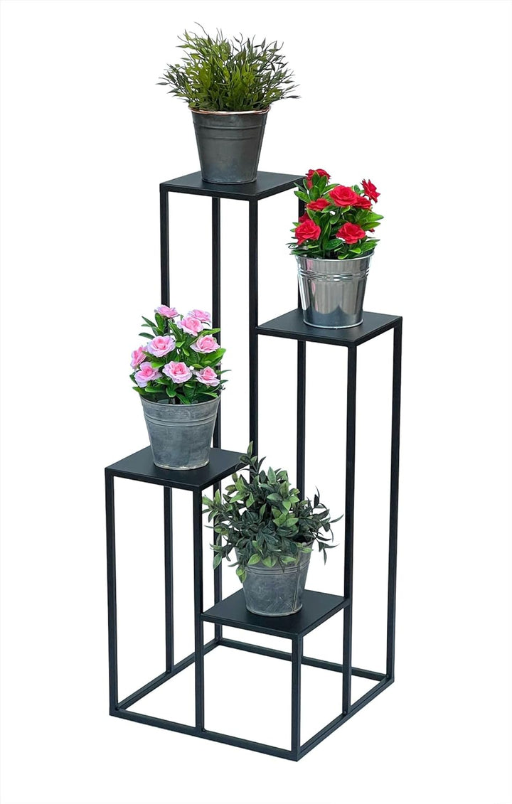 DanDiBo Blumentreppe Metall Schwarz 90 cm Pflanzentreppe Blumenständer 96354 Blumensäule Modern Pfla