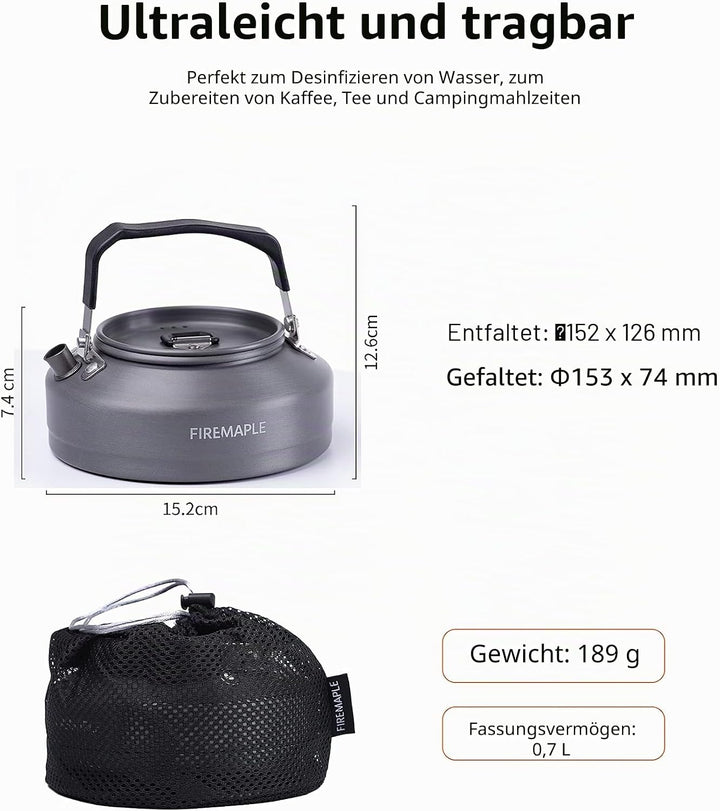 Fire-Maple FMC-T3 Camping Wasserkocher Teekessel für Camping, Outdoor, Wandern und Picknick Wasserko
