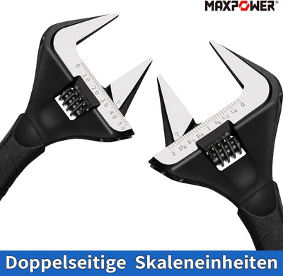 MAXPOWER 2 Stücke Rollgabelschlüssel Set 150mm/250mm Maximale Öffnung 36mm/52mm Rollgabelschlüssel G