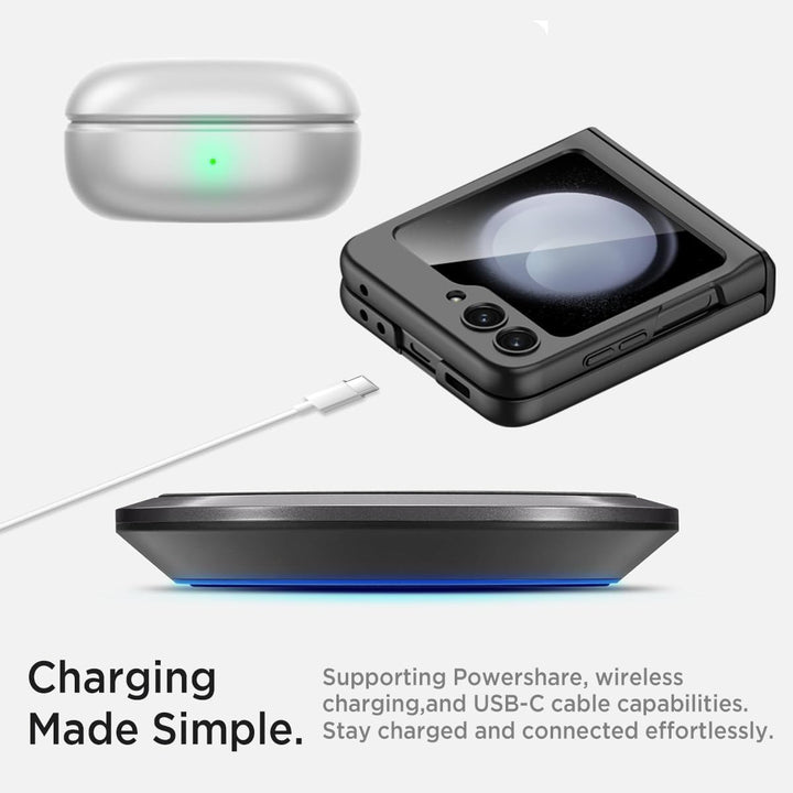 Miimall Kompatibel mit Samsung Galaxy Z Flip 5 Hülle mit Scharnierschutz Magnetischer [Externer Bild