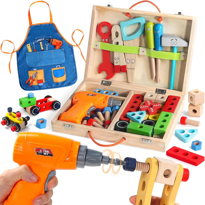 Spielzeug ab 3 Jahre Werkzeugkoffer Kinder Montessori Spielzeug ab 3 Jahre Junge Mädchen Holzspielze