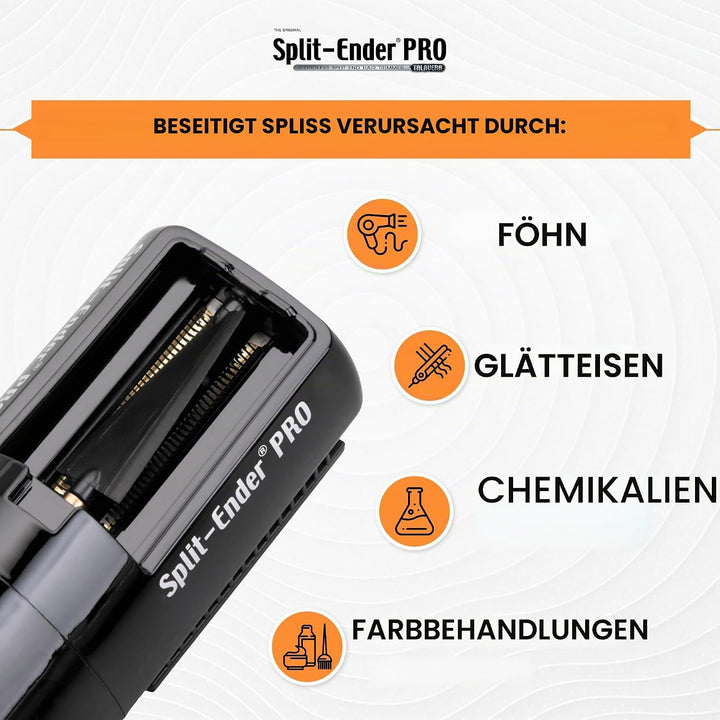 Split Ender PRO – Professionelles Salon-Gerät, titanbeschichtete Klingen, kabelloser Spliss-Trimmer