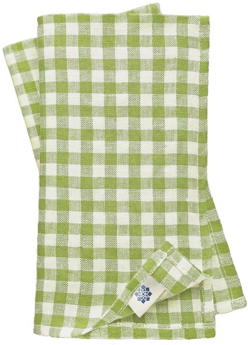 Linen & Cotton 4 x Stoffservietten Servietten Stoff Leinenservietten Kariert im Landhausstil Estella