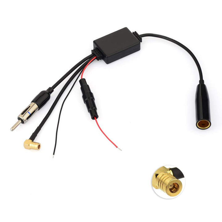 Eightwood DAB Antenne DAB Splitter SMB Adapter DIN Adapter AM/FM Antenne Signalverstärker für Auto R