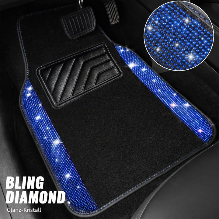 CAR PASS Bling Diamant Auto Fu?matten, Gl?nzend Glitzernder Kristall, Universal Fussmatten Auto mit