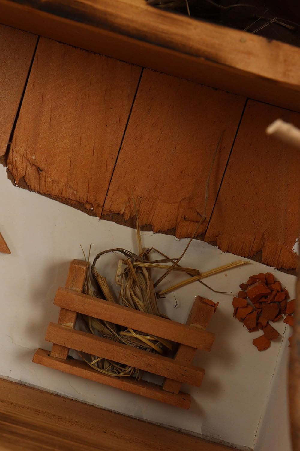 Creation Gross Holz Krippenstall, Weihnachtskrippe 38 * 18 * 21cm Holzstall Krippe (OHNE Krippenfigu