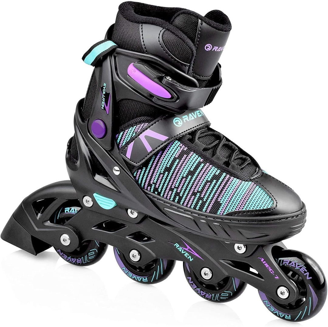 Inline Skates Inliner Raven Cande verstellbar optional als 2in1 Inlineskates/Schlittschuhe Black/Min
