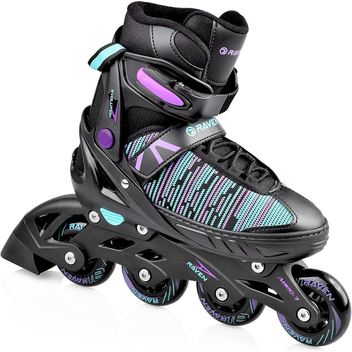 Inline Skates Inliner Raven Cande verstellbar optional als 2in1 Inlineskates/Schlittschuhe Black/Min