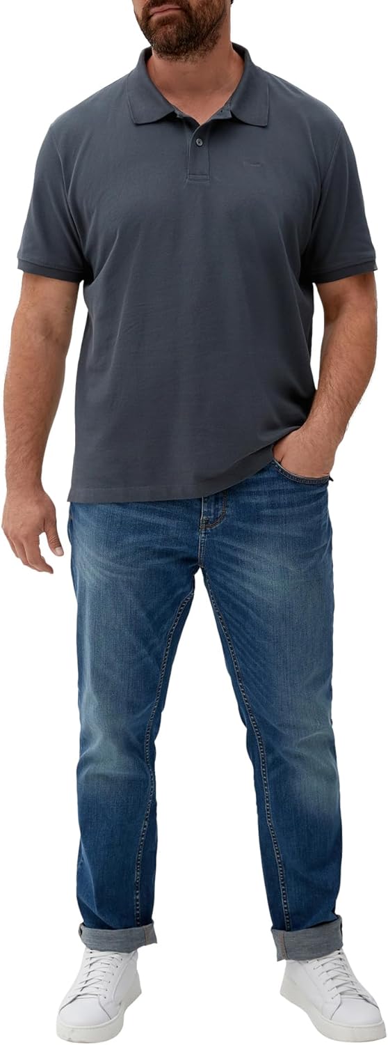 s.Oliver Herren Polohemd Single Polohemd 4XL Grosse Grössen Grau, Single Polohemd 4XL Grosse Grössen