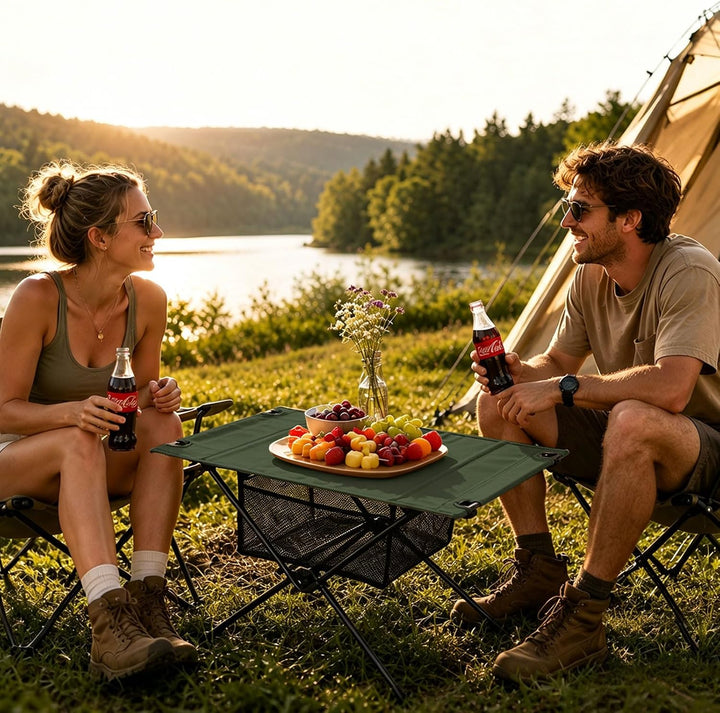 Klappbarer Campingtisch Ultraleicht und stabil, Tragbarer Outdoor Tisch mit praktischer Tragetasche,