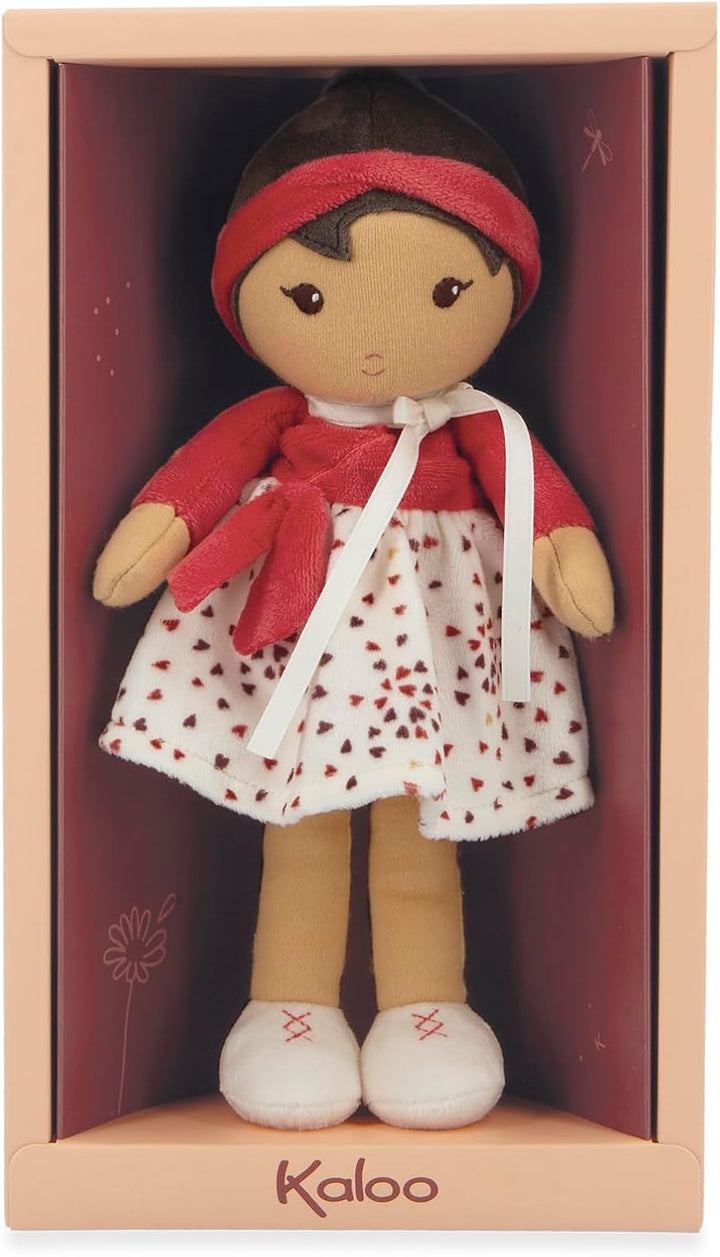 KALOO – Tendresse – Meine 1. Stoffpuppe Emilie – 25 cm grosse Stoffpuppe – Rock aus Microsamt und ro