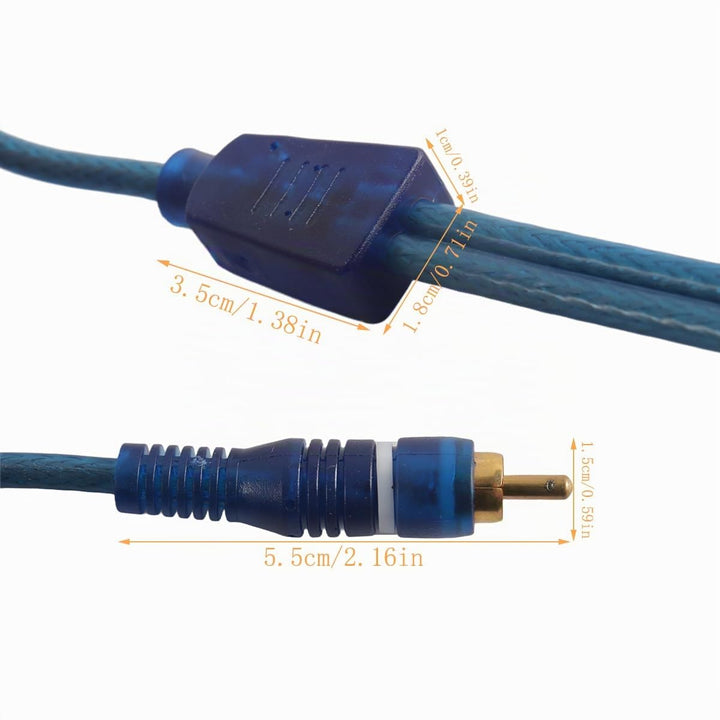 4-Kanal-Cinch-Auto-Audio-Verbindungskabel, 2-auf-4-Kanal-Y-Splitter-Adapter, Twisted-Pair-Kabel, OFC