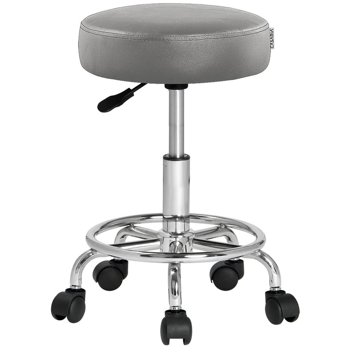 Casaria® Rollhocker Höhenverstellbar 10cm Polsterung 360°C Drehbar 51-65cm Sitzhöhe Fussstütze Küche