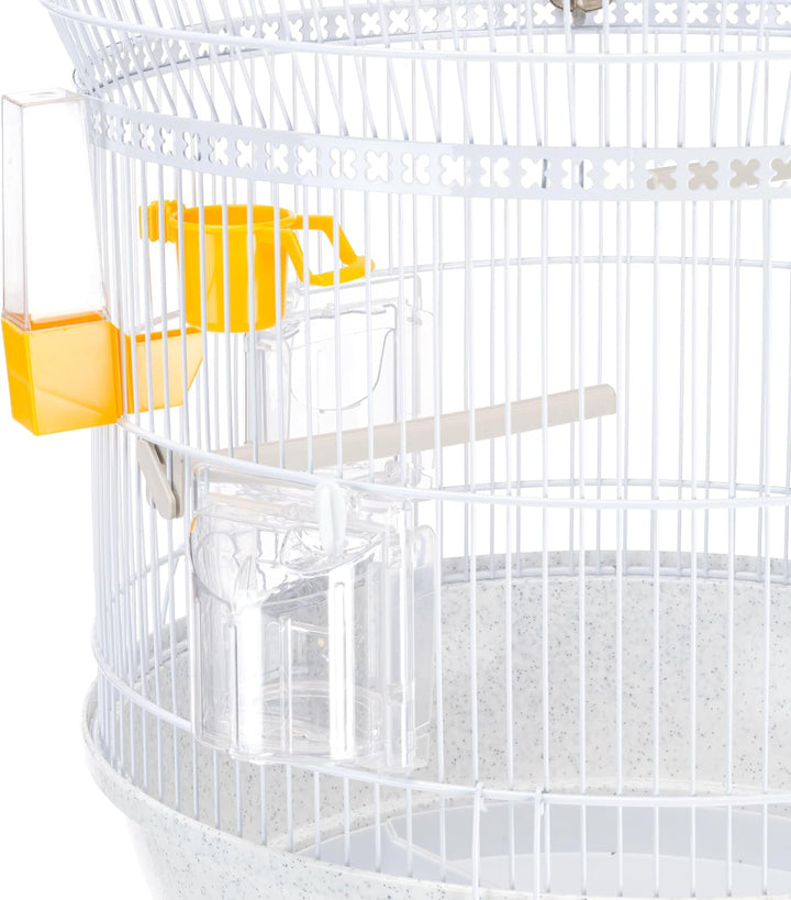 Ferplast Vogelkäfig Kanarienvogel, inkl. Vogelspielzeug, Vogel-Futternapf, Vogel-Sitzstangen, Weiss,