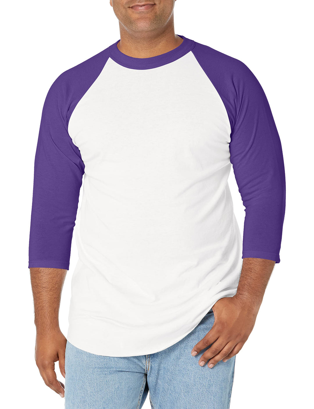 SOFFE Damen Baseball T-Shirt M Weiss/Violett (2er-pack), M Weiss/Violett (2er-pack)