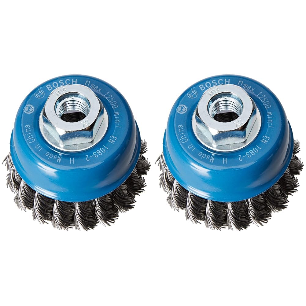 Bosch Professional Topfbürste Stahl gezopfter Draht für Winkelschleifer (Ø 75 mm), 2608622099 (Packu