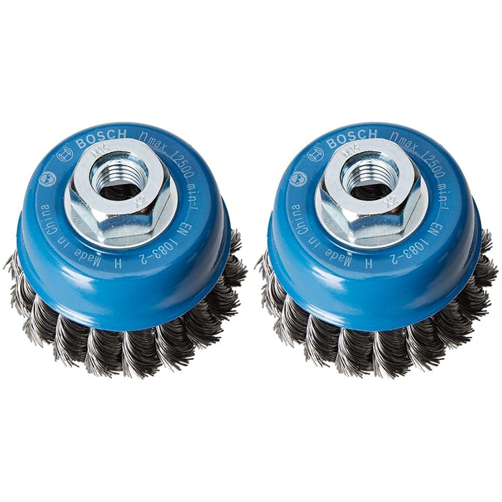 Bosch Professional Topfbürste Stahl gezopfter Draht für Winkelschleifer (Ø 75 mm), 2608622099 (Packu