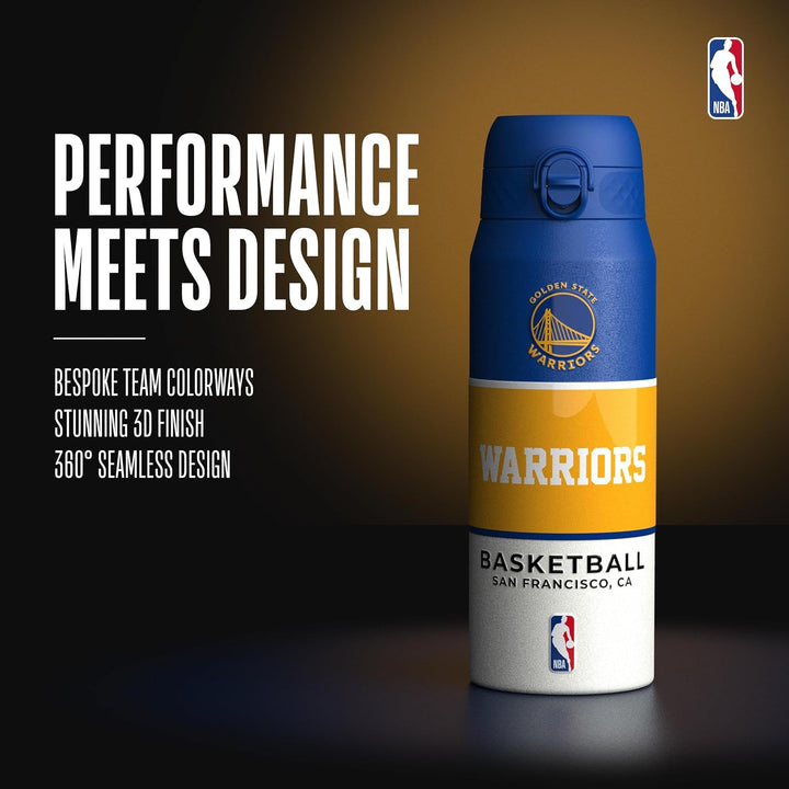 NBA Golden State Warriors Trinkflasche Mit Herausnehmbarem Strohhalm, 750ml/24oz, Auslaufsichere Iso
